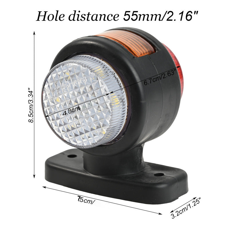 X2 Focos Luz Led Lateral Bi Color Destellante 12v-24v Trocha