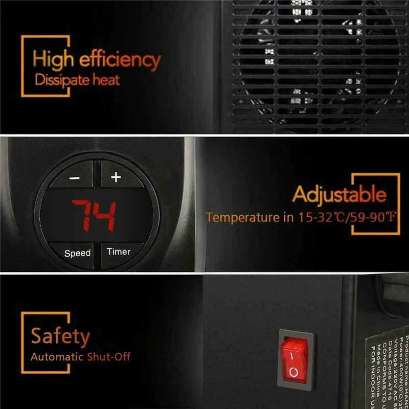 Calefactor Eléctrico Calentador Mini Portátil Control Y Adap