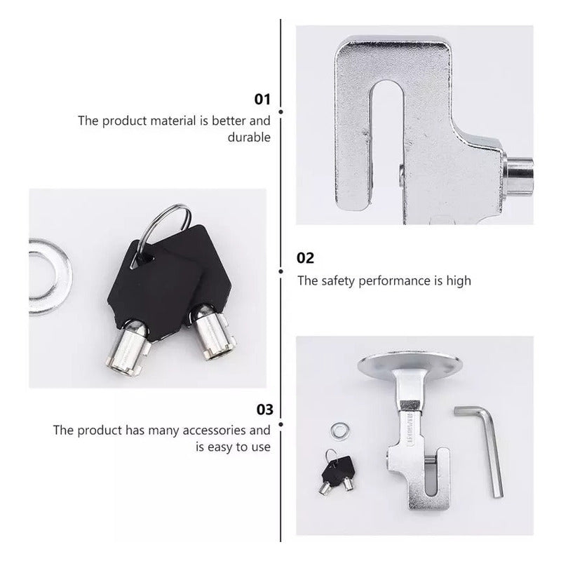 Traba Pedal Anti Robo Auto Embrague Freno Llave Seguridad