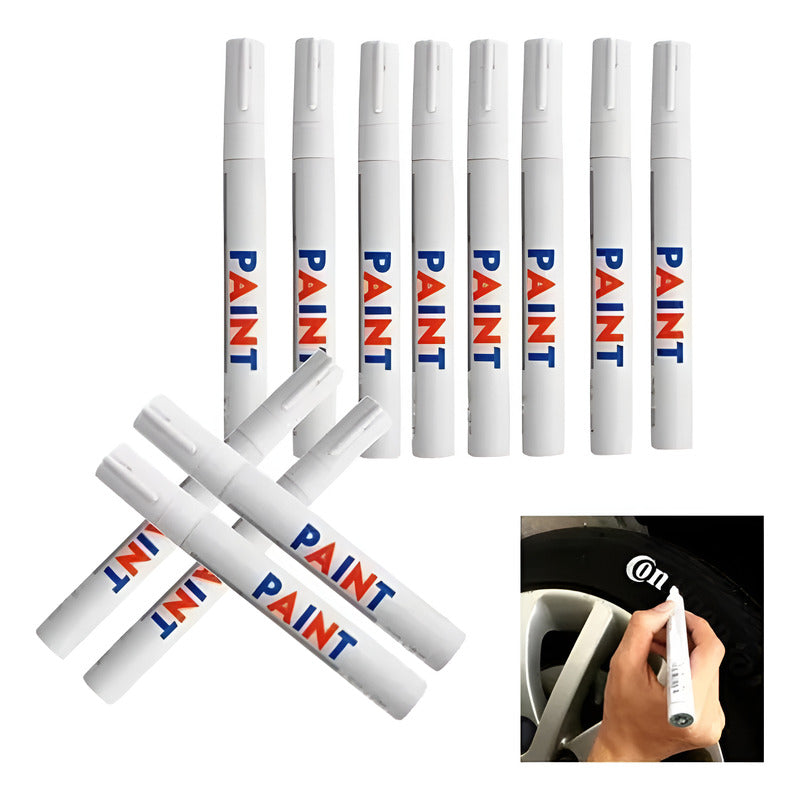 Lápiz Marcador Para Neumáticos Blanco Pack X12 Paint Modelo Neumatico
