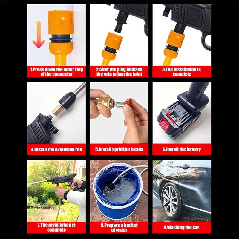 Hidrolavadora Inalámbrica Pistola Hidrolavado 48vf 30bar