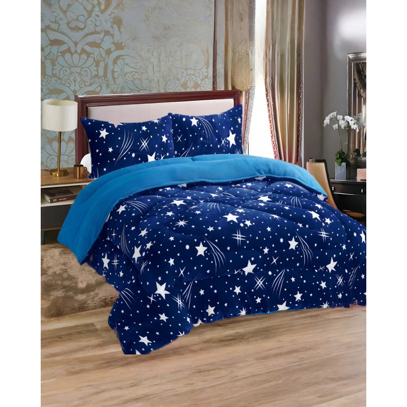 Plumón Cobertor Cubrecama Plush Chiporro Funda 2p Diseños