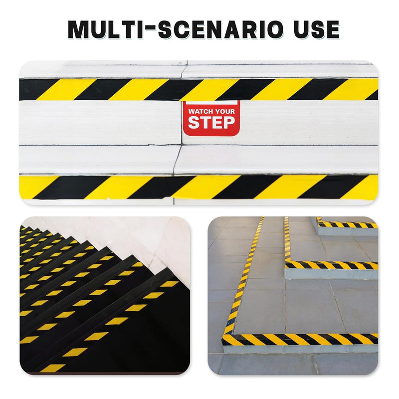 Cinta Señalización 5cmx33mt Negro Amarillo Demarca Seguridad