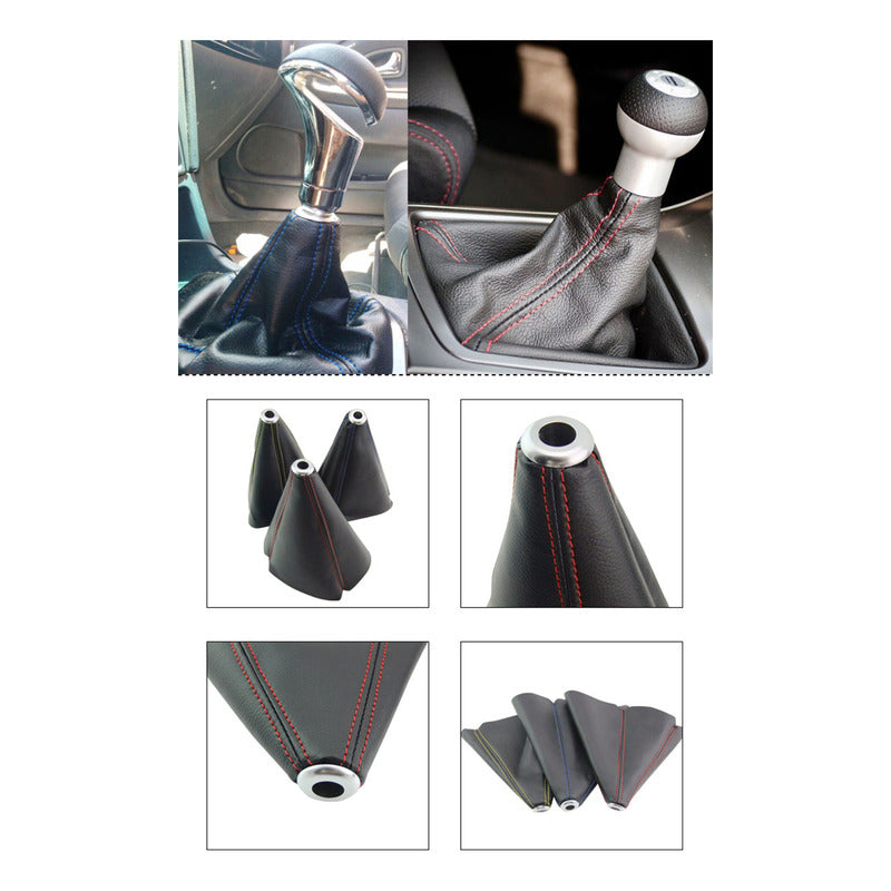 Funda Cubre Palanca De Cambios Eco Cuero Negro Auto Universa
