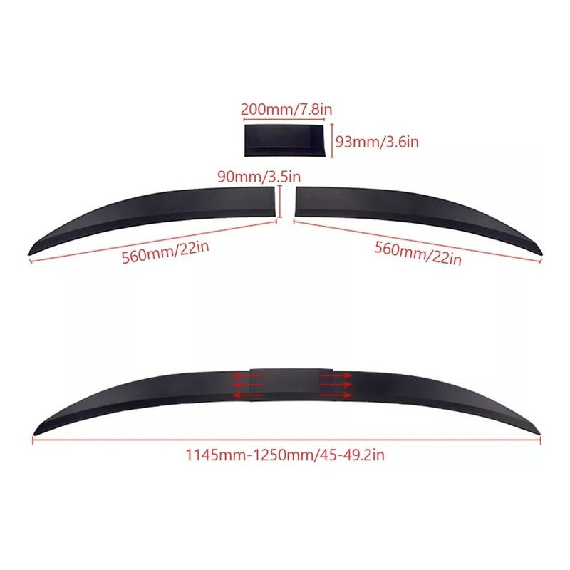 Aleron Lip Spoiler Maleta Plástico Abs Universal Auto/r&c