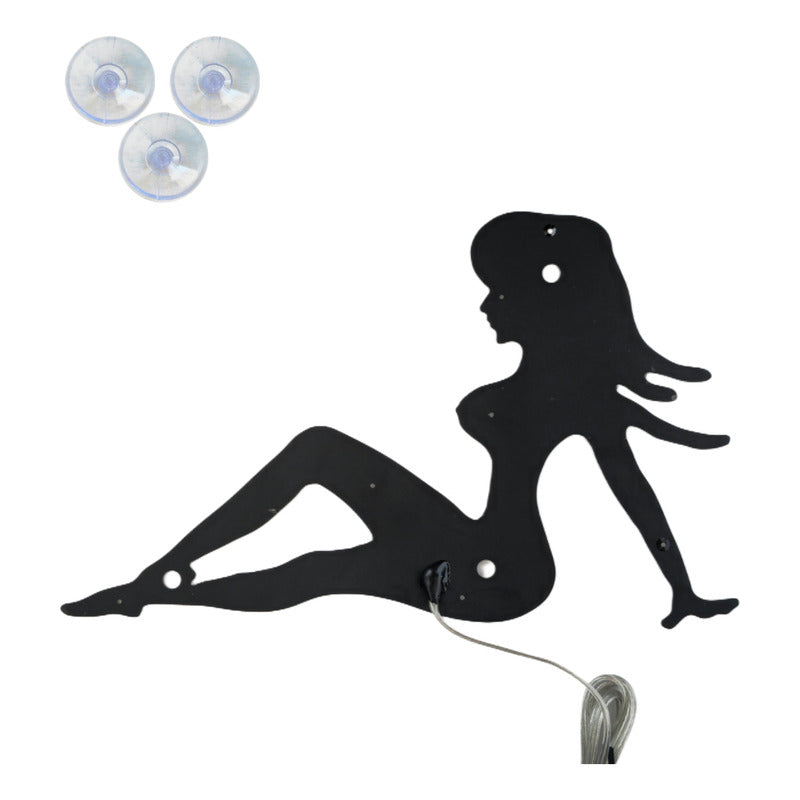 X2 Luz Led Silueta De Mujer Decoración Parabrisa 12v Auto