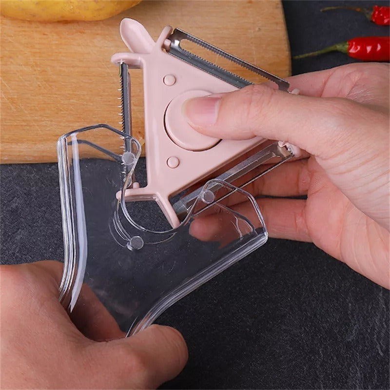 Pelador De Papas Frutas Y Verduras 3en1 Multiusos Ergonómico
