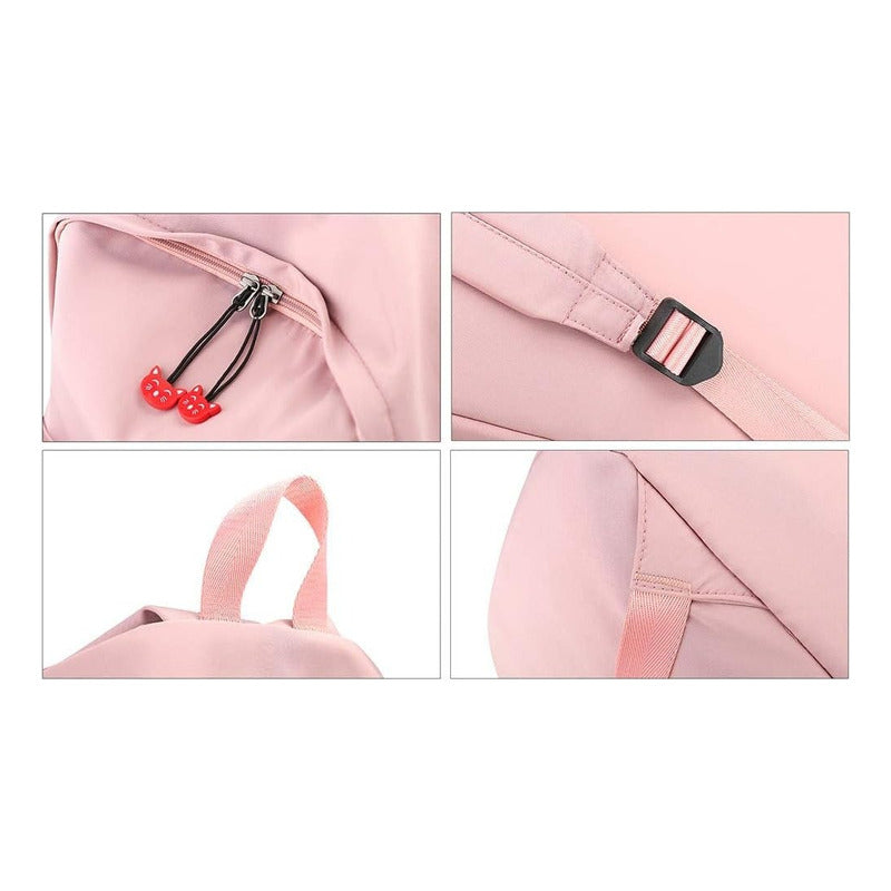 Mochila Con Orejita Gato Bolso Escolar Kawai Juvenil Cat R&c