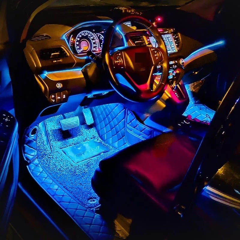 Tirax4 Led Luz Piso Interior Auto +control Ritmica/r&c