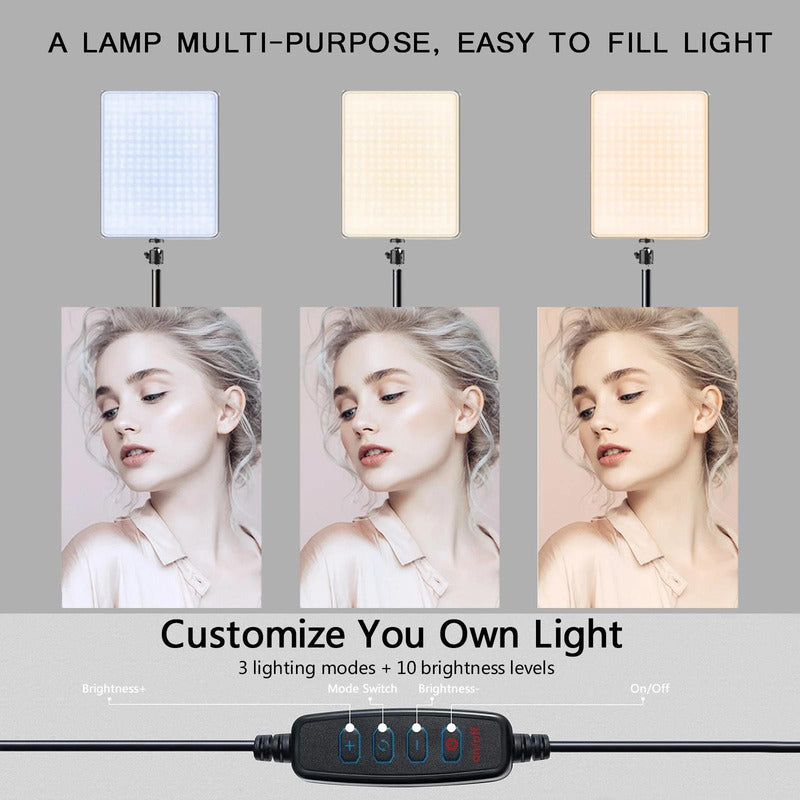 Luz Led Relleno Panel Iluminación 23cm Video Foto + Trípode