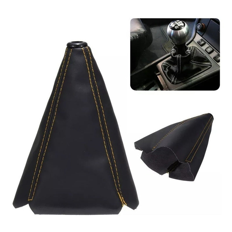 Funda Cubre Palanca De Cambios Eco Cuero Negro Auto Universa