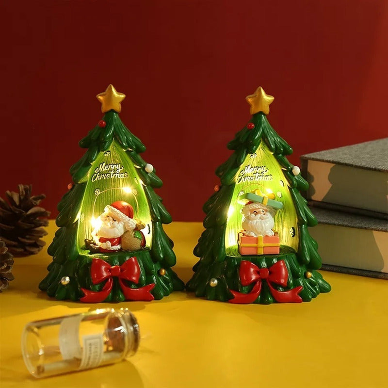 Lámpara Navideña Pino Árbol De Navidad Con Santa Luz Decora
