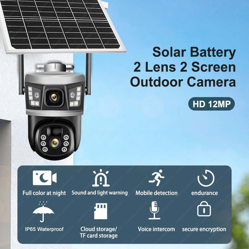 Cámara De Seguridad Inteligente Carga Solar Cn Wifi App 12mp