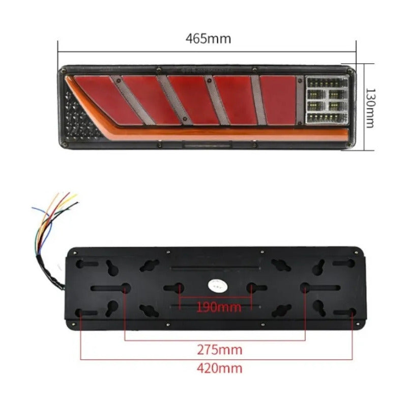 X2 Foco Led Trasero Multifunción 24v Freno Secuencial Camión
