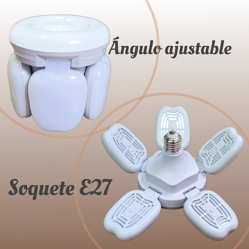 Ampolleta Led 50w Flor 5 Aspas Ángulo Ajustable Soquete E27