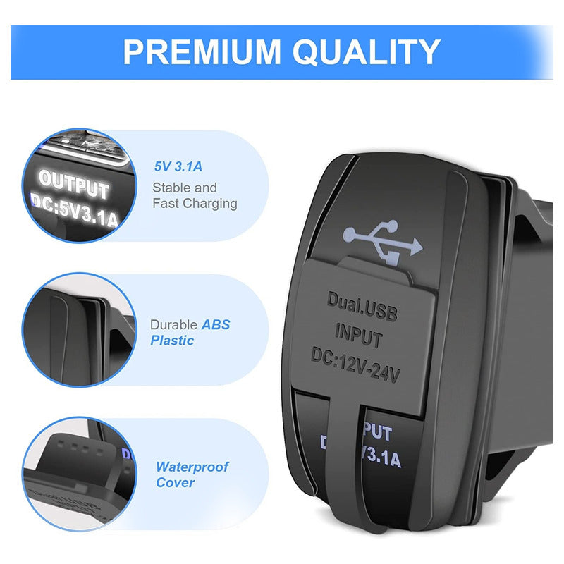 Adaptador Doble Usb Enchufe Encendedor Mod2 Auto 12-24v 3.1a