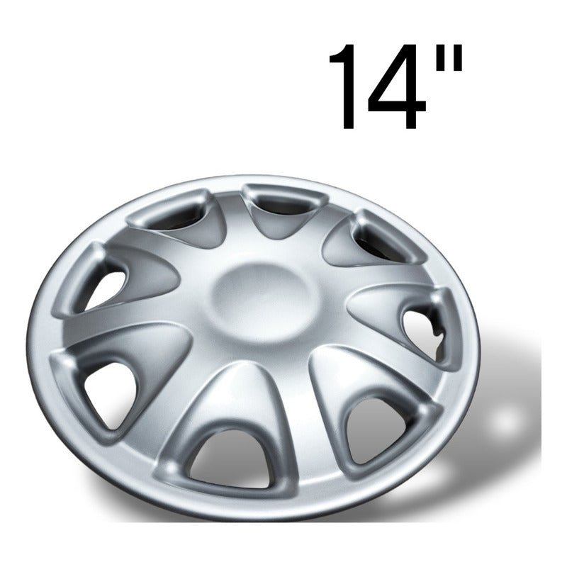 Set Tapa Rueda Aro 14 Cromada Designer X4 Tapas /r&c