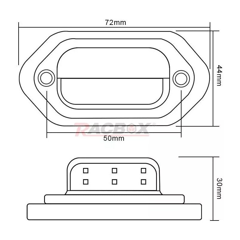 Pack Luz Patente Foco 6 Led Auto Camión Furgón 10 - 30v X2