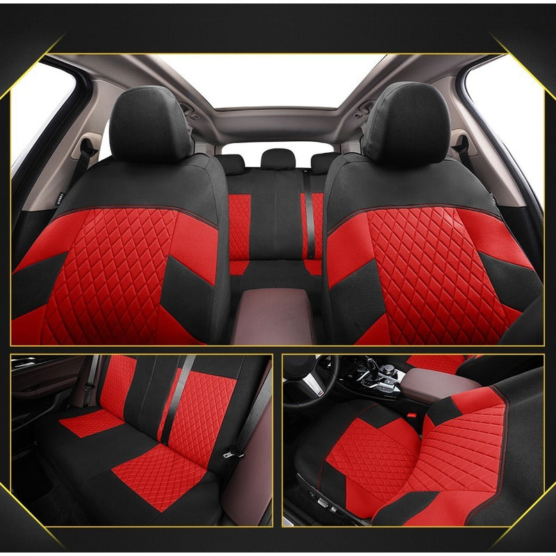 Funda Cubre Asiento Diseños Rojo Auto Universal 9piezas /ryc