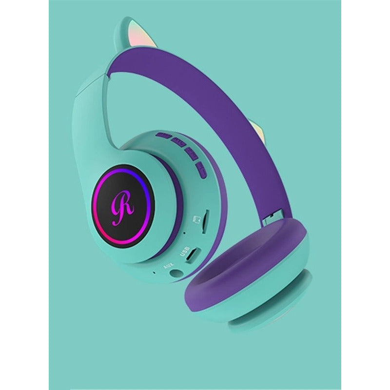 Audífono Bluetooth Con Orejas De Gato Luces Inalámbrico/ryc