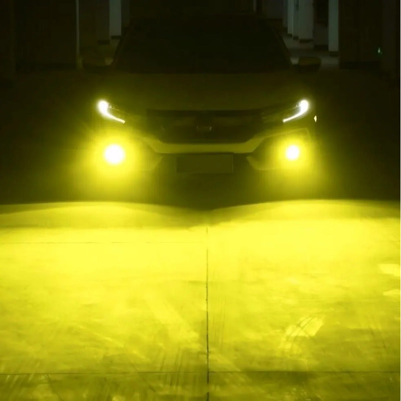 X2 Ampolleta Luz Led Auto 12v Colores 100w 12000lm Neblinero Amarillo H8/h9/h11/h16