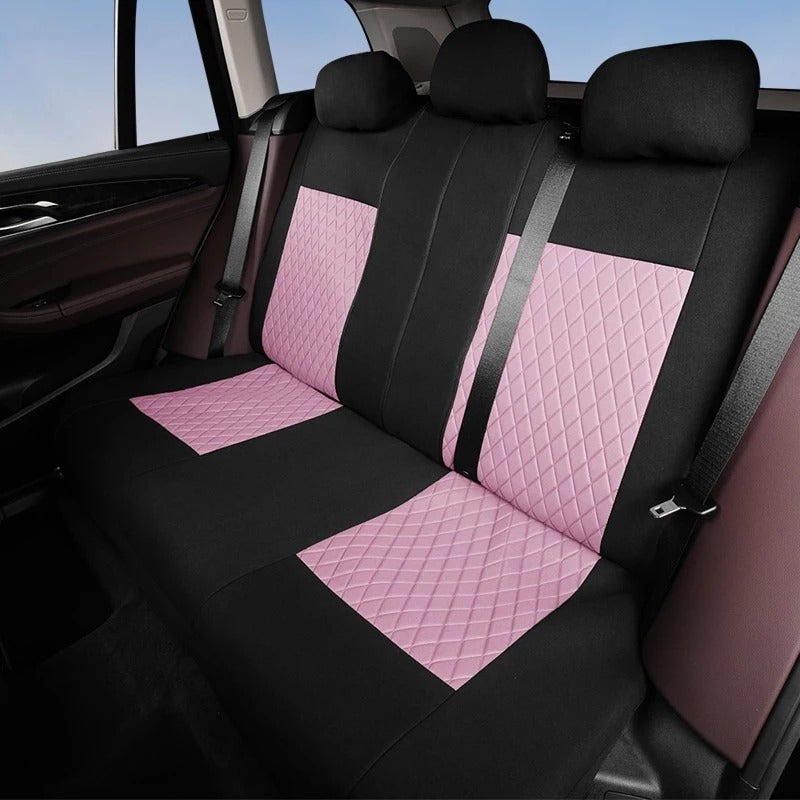 Funda Cubre Asiento Auto Rosado Universal 9pieza Rosa Diseño