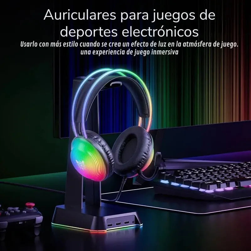Audifonos Gamer Alámbrico Onikuma X29 Luz Led 3.5mm Negro