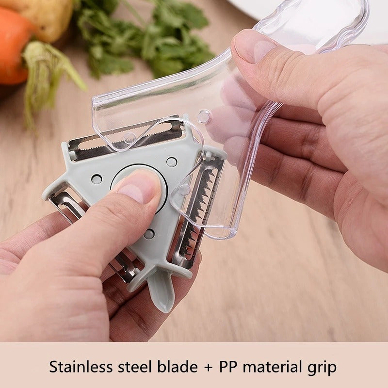 Pelador De Papas Frutas Y Verduras 3en1 Multiusos Ergonómico