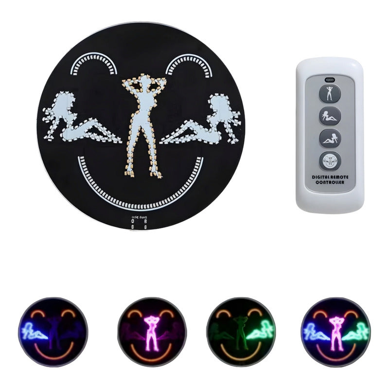 Bailarina Señal Parabrisa Auto, Luz Led Emoji Con Control