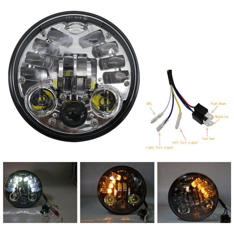 Foco Led Delantero De Moto Con Luz De Viraje 5.75 Pulgada H4