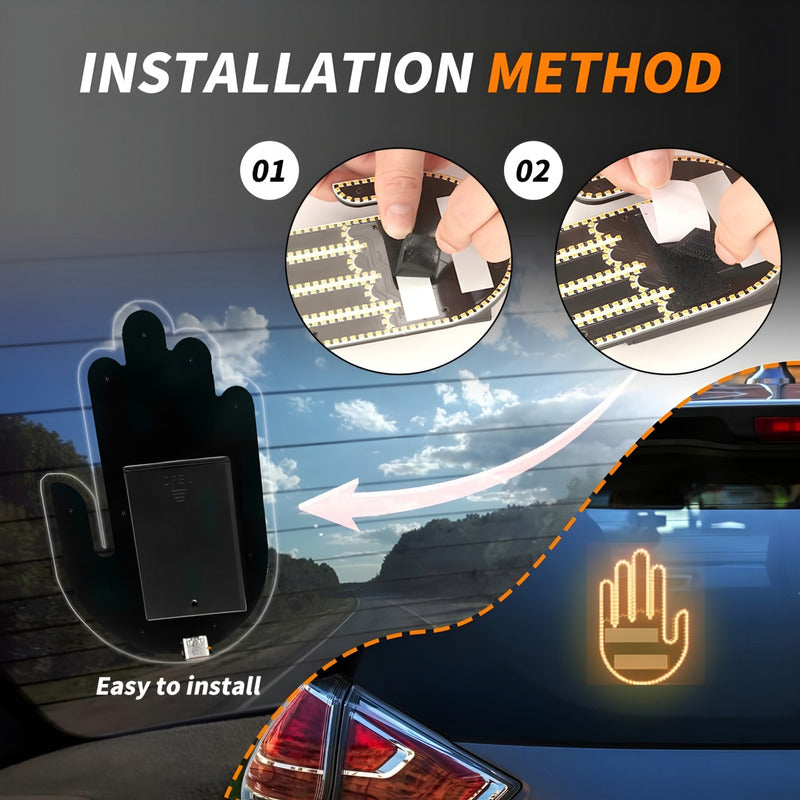 Mano Led Señal Parabrisa Auto, Luz Led De Gestos Con Control
