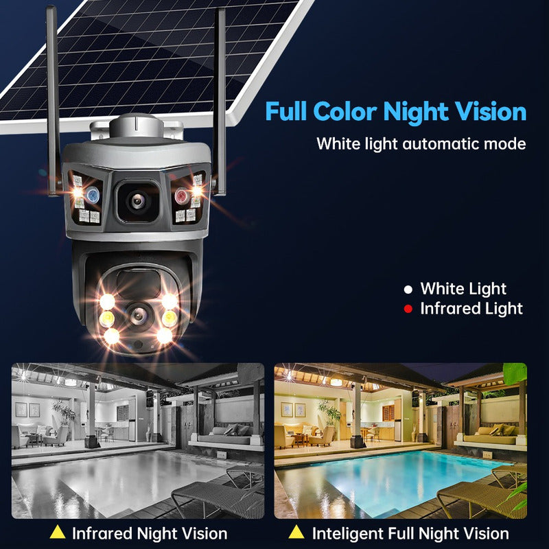 Cámara De Seguridad Inteligente Carga Solar Cn Wifi App 12mp