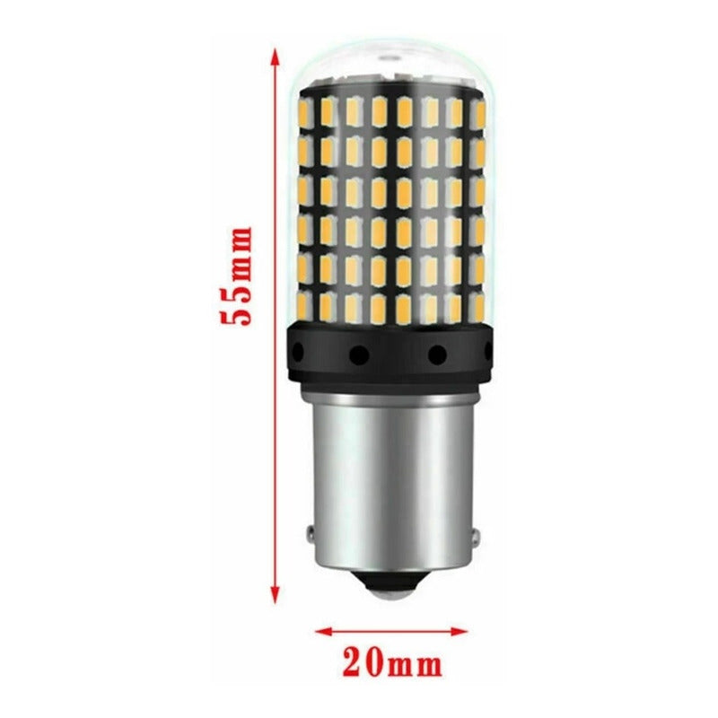 Ampolleta 144 Led Intermitente 1/2 Contacto Luz Viraje Ambar