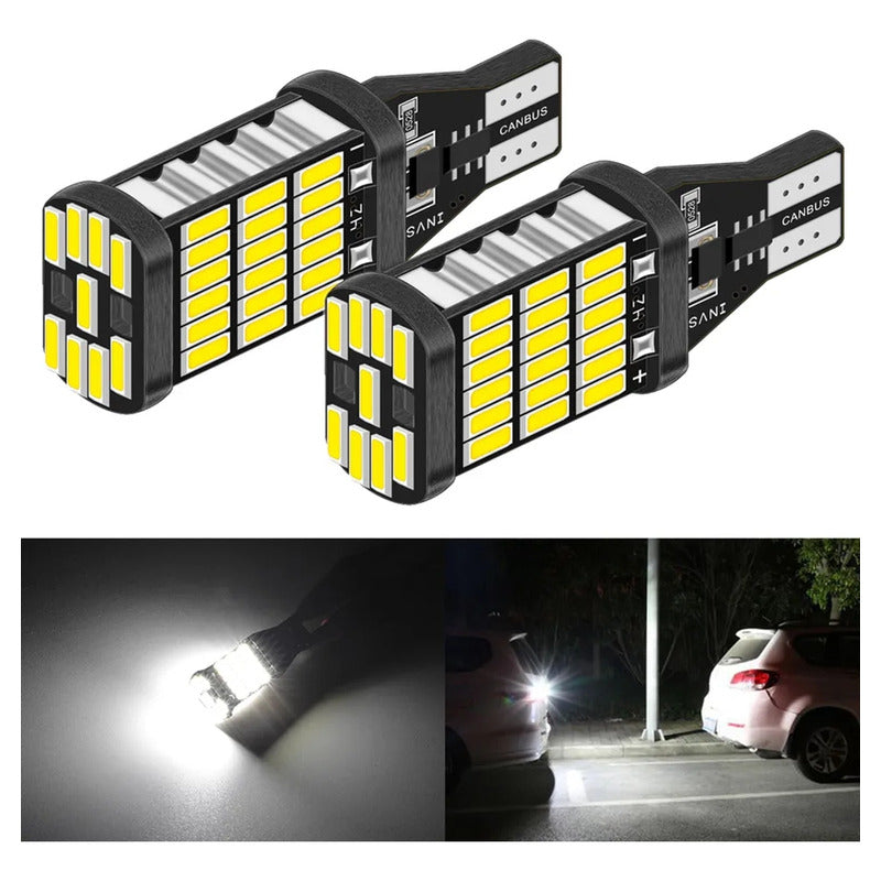 X2 Ampolleta Led T15 W16w 45led 12v Luz Reversa Canbus