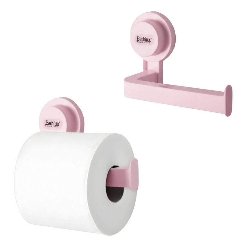 Porta Papel Higiénico Dispensador De Confort Cn Ventosa /r&c Color Rosa 300401