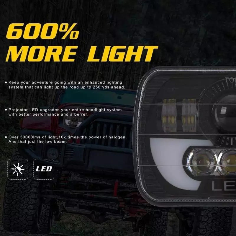 Foco Led Óptico 7x6 Intermitente 5x7 Embutido X2 Par Ah/r&c