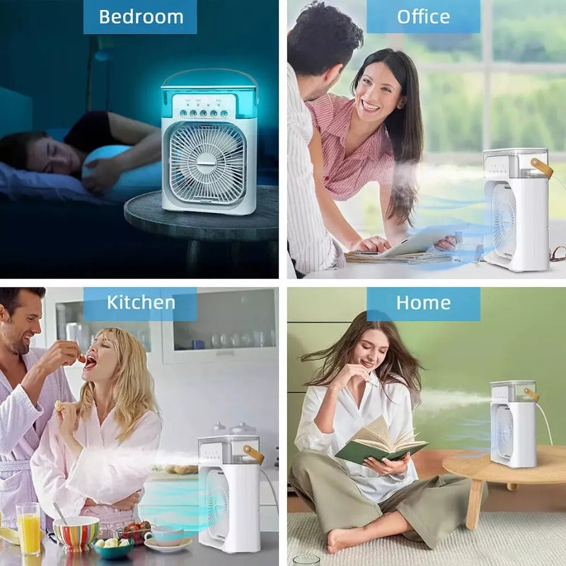 Ventilador 3en1 Humidificador Aromatizante Cn Luz Aire Frío