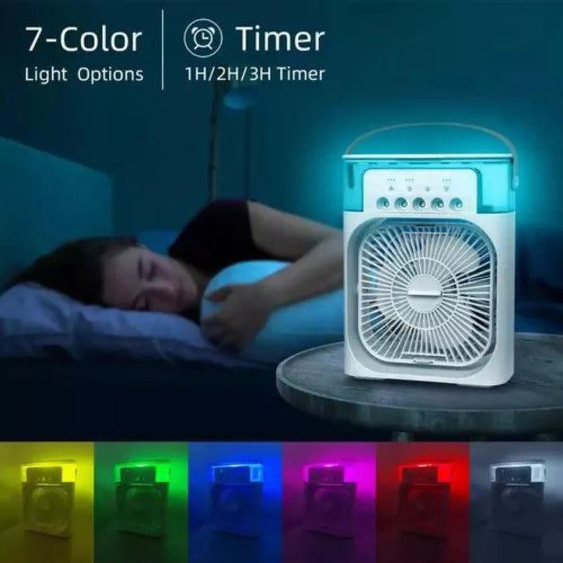 Ventilador 3en1 Humidificador Aromatizante Cn Luz Aire Frío