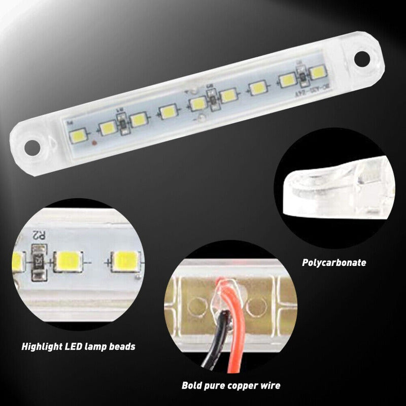 X12 Luz Led De Trocha Lateral Posición Bivoltaje 12-24v 9led