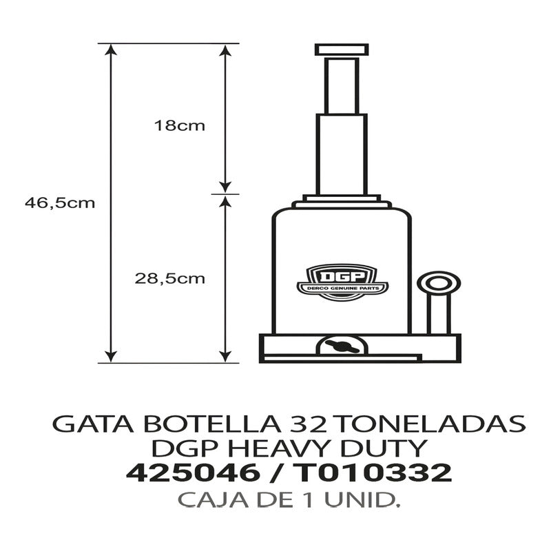 Gata Hidráulica Dgp Tipo Botella 32 Tonelada Certificada R&c