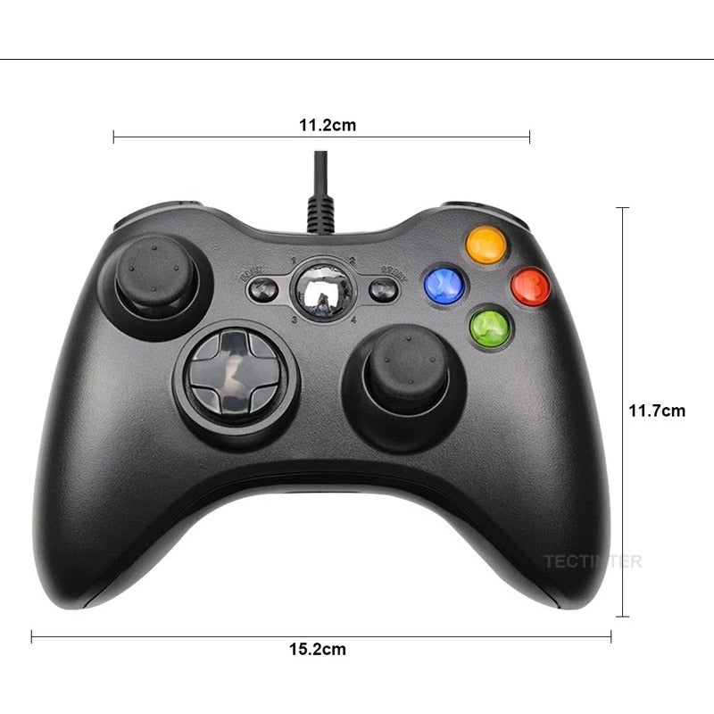 Joystick Control Mando Con Cable Compatible Pc Consola 360