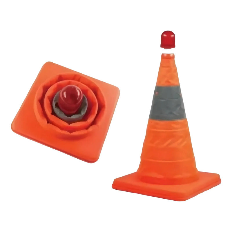 X2 Cono Emergencia Retractil Reflectante Con Luz Led 40cm X2 Naranja 53711