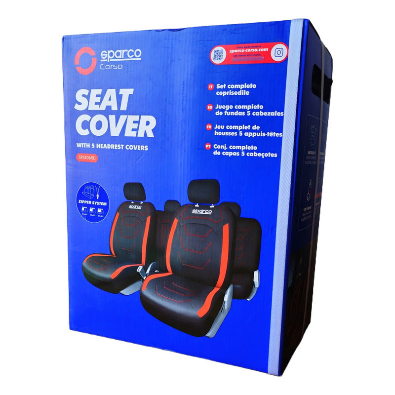 Fundas Cubre Asiento De Auto Sparco Tela Poliéster 406 9pcs
