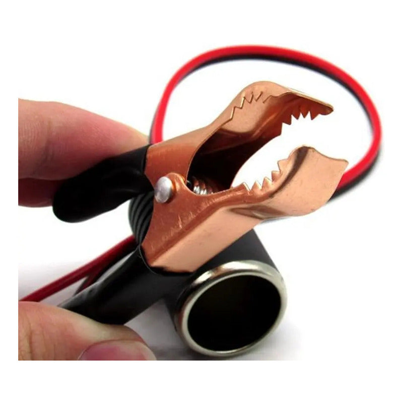 Adaptador Pinza De Batería Con Cable 1.5mt A Encendedor 12v