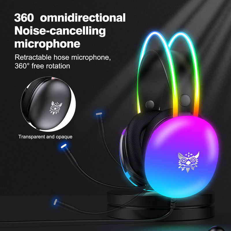 Audífonos Gamer Onikuma X25 Rgb Microfono Comp. Pc Ps4 Ps5