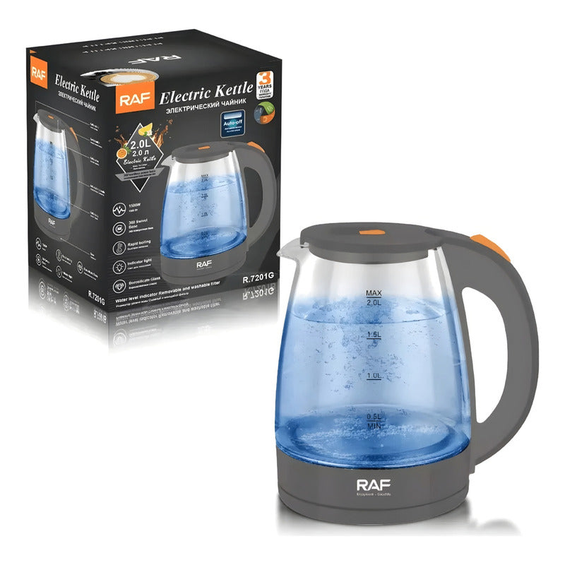 Hervidor Eléctrico Vidrio Transparente Luz Led Calentador