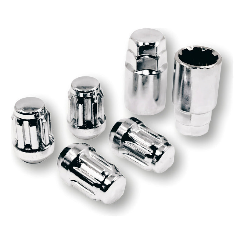 Tuercas De Seguridad Set 4pcs +llave Acero M12x1.5 / 12x1.25