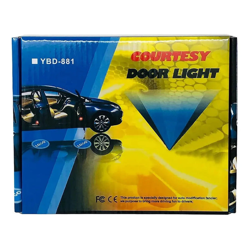 X2 Luces De Cortesía Led Luz Bienvenida De Puerta De Autos 12v Cables Hon Caja Negra