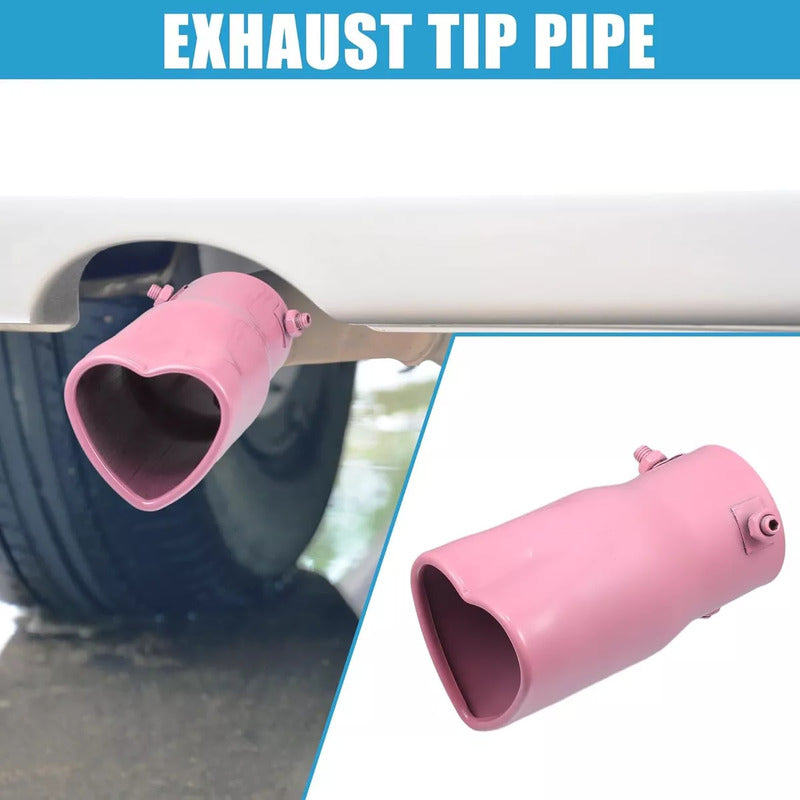 Cola De Escape Rosa Con Diseño De Corazón Auto Tunning /ryc