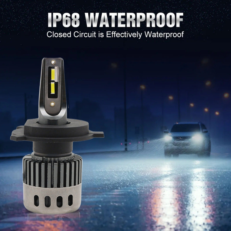 X2 Ampolleta Mini Turbo Led T10 Potente 12000lm Conector H4
